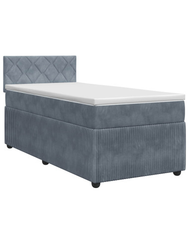 Letto box spring con materasso Grigio Scuro 100 x 200 cm