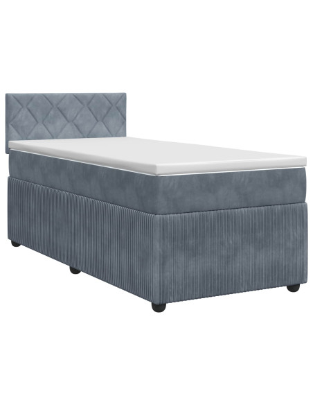 Letto box spring con materasso Grigio Scuro 100 x 200 cm