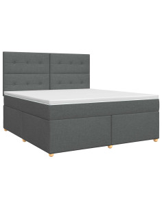 Letto box spring con materasso Grigio Scuro 180 x 200 cm 2