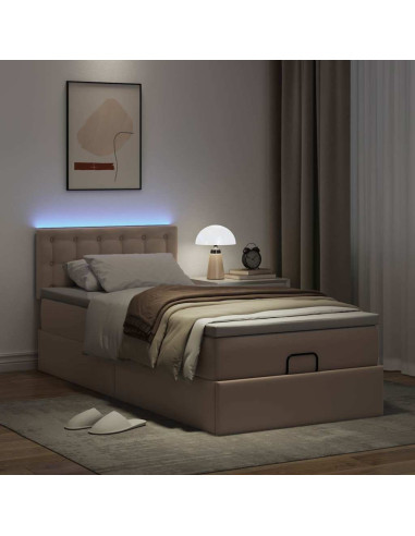 Struttura Letto Pouf con Materasso 80x200 cm Similpelle