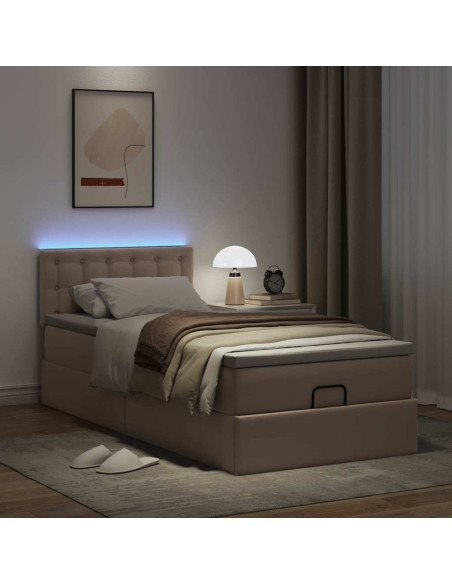 Struttura Letto Pouf con Materasso 80x200 cm Similpelle