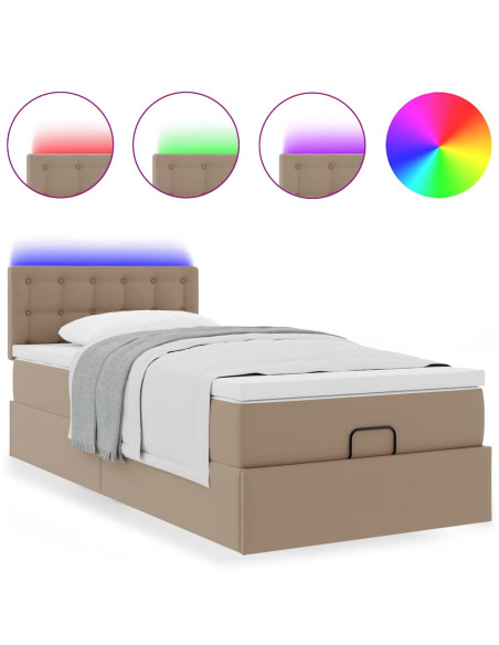 Struttura Letto Pouf con Materasso 80x200 cm Similpelle