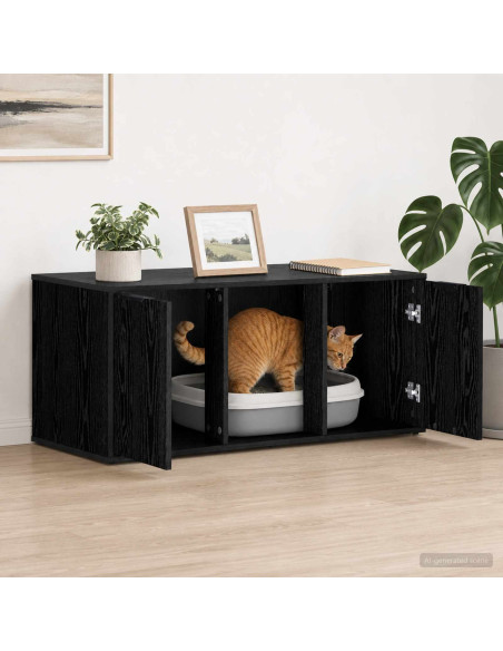 Mobile per gatti Rovere Nero 100 x 49 x 45 cm