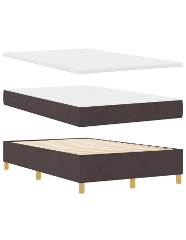 Letto a molle con testiera Marrone scuro 200 x 120 cm Tessuto