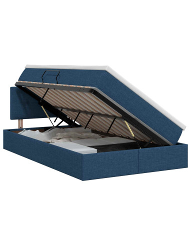 Letto con contenitore e materasso Blu 120 x 190 cm Velluto