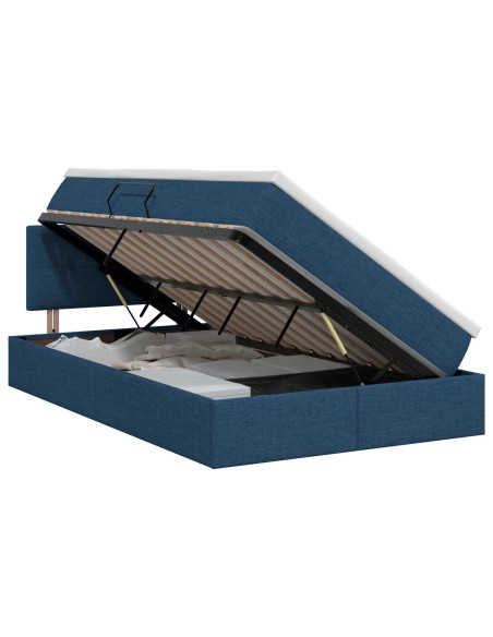 Letto con contenitore e materasso Blu 120 x 190 cm Velluto
