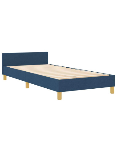 Struttura del letto con testiera Blu 90 x 190 cm Tessuto