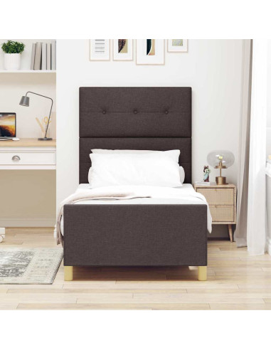 Struttura del letto Marrone scuro 100 x 200 cm Tessuto