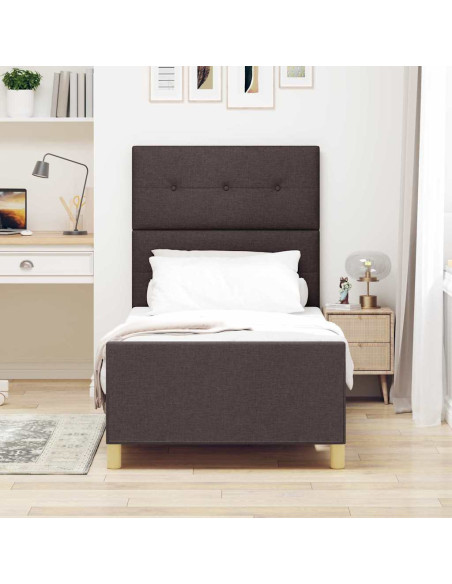 Struttura del letto Marrone scuro 100 x 200 cm Tessuto