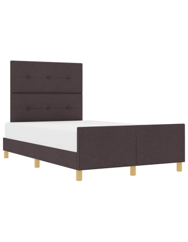 Struttura del letto Marrone scuro 120 x 190 cm Tessuto