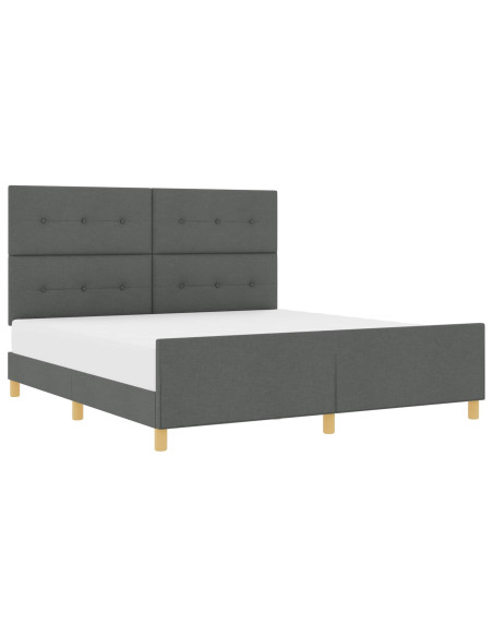Struttura del letto Grigio scuro 180 x 200 cm Tessuto