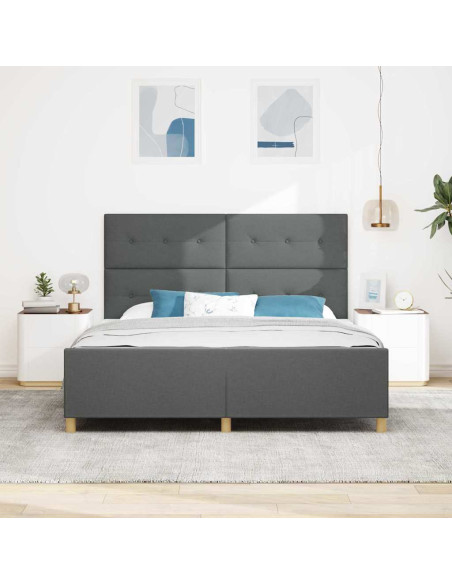 Struttura del letto Grigio scuro 180 x 200 cm Tessuto
