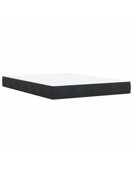 Letto ottomano con materasso Nero 160 x 200 cm Velluto