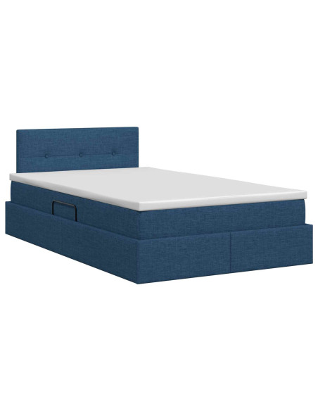 Letto con contenitore e materasso Blu 120 x 190 cm Velluto