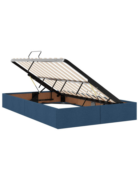 Letto con contenitore e materasso Blu 120 x 190 cm Velluto