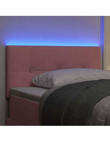 Testiera LED con strisce LED Rosa 100 cm Velluto