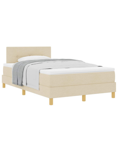 Letto a molle con cuscino Crema 120 x 200 cm Tessuto
