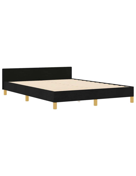 Struttura del letto con testiera Nero 140 x 190 cm Tessuto