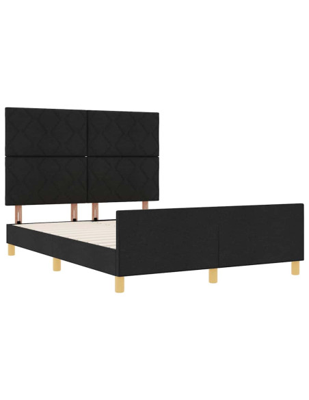 Struttura del letto con testiera Nero 140 x 190 cm Tessuto