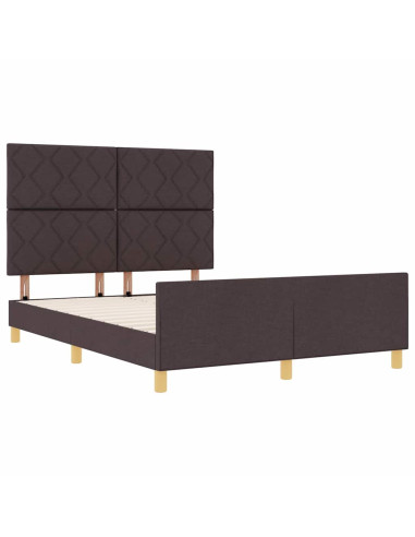 Struttura del letto Marrone scuro 140 x 190 cm Tessuto