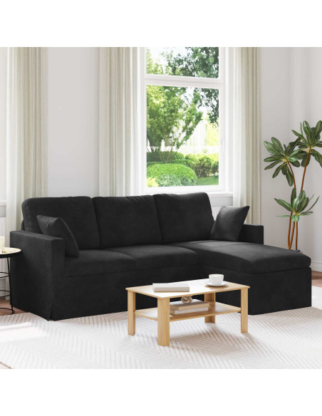 Divano Nero 198 x 134 x 80 cm Velluto