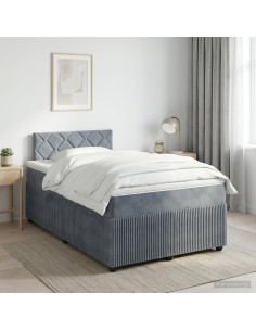 Letto box spring con materasso Grigio Scuro 120 x 200 cm