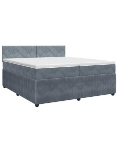 Letto box spring con materasso Grigio Scuro 200 x 200 cm 2