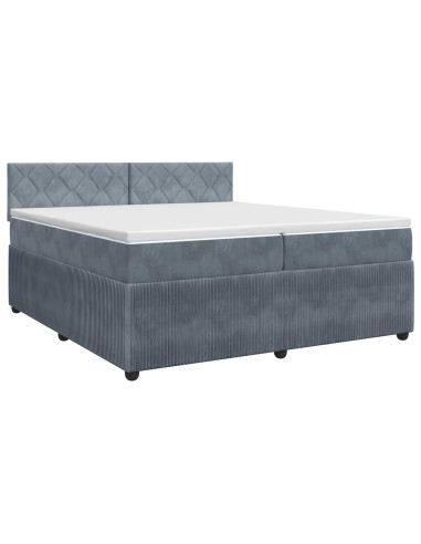 Letto box spring con materasso Grigio Scuro 200 x 200 cm