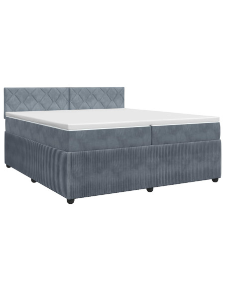 Letto box spring con materasso Grigio Scuro 200 x 200 cm