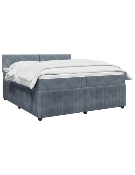 Letto box spring con materasso Grigio Scuro 200 x 200 cm