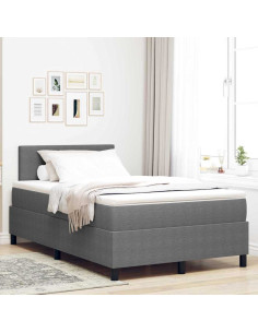 Letto a Sorgente LED Grigio chiaro e bianco 120 x 190 cm