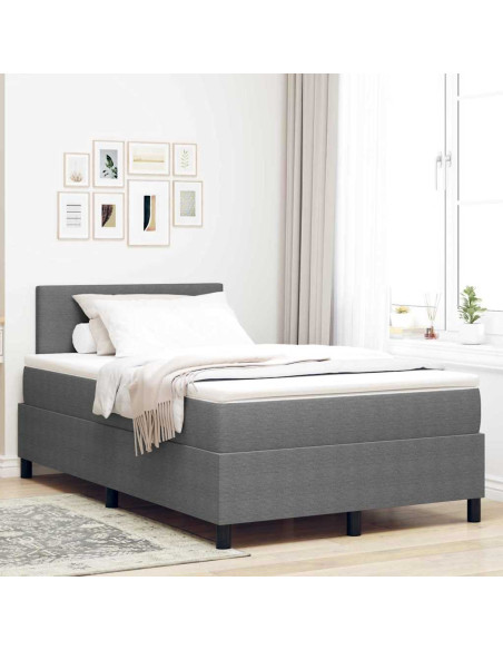 Letto a Sorgente LED Grigio chiaro e bianco 120 x 190 cm