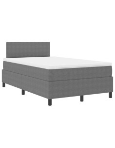 Letto a Sorgente LED Grigio chiaro e bianco 120 x 190 cm 2