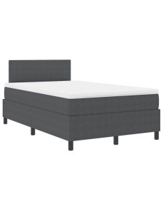 Letto a Sorgente LED Grigio Scuro e Bianco 120 x 200 cm 2