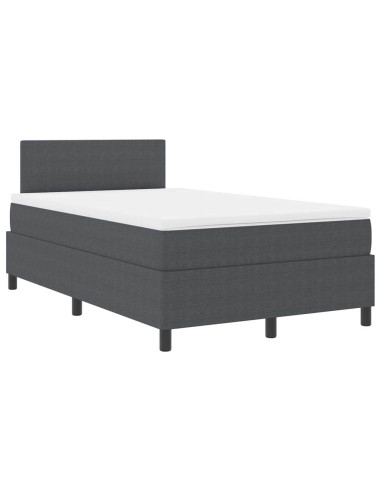 Letto a Sorgente LED Grigio Scuro e Bianco 120 x 200 cm