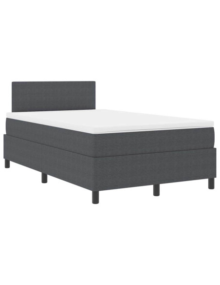 Letto a Sorgente LED Grigio Scuro e Bianco 120 x 200 cm