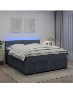 Letto box spring con materasso Grigio Scuro 200 x 200 cm