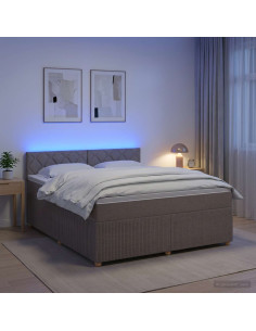 Letto box spring con materasso Tortora 140 x 190 cm Tessuto
