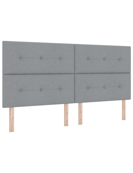 Letto a molle con testiera Grigio chiaro 200 x 200 cm Tessuto