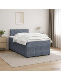 Letto box spring con materasso Grigio Scuro 120 x 190 cm