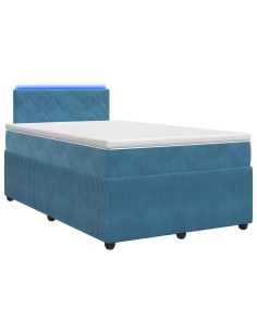 Letto box spring con materasso Blu 120 x 190 cm Velluto 2