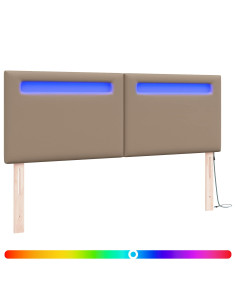 Testiera LED Cappuccino 144 cm Pelle Sintetica 2