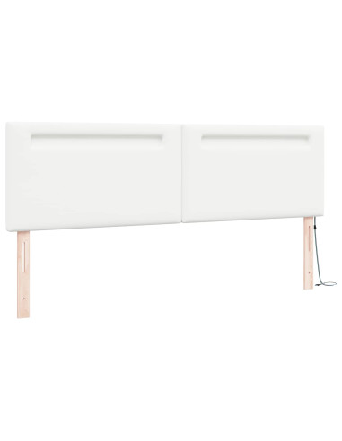 Testiera LED Bianco 180 cm Pelle Sintetica