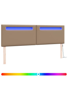 Testiera LED Cappuccino 180 cm Pelle Sintetica 2