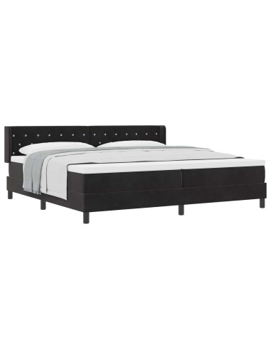 Letto a molle con testiera Nero 200 x 200 cm Velluto