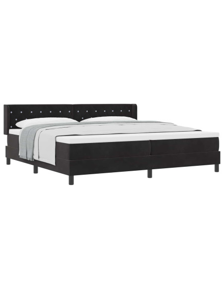 Letto a molle con testiera Nero 200 x 200 cm Velluto