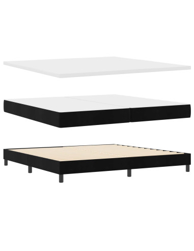 Letto a molle con testiera Nero 200 x 200 cm Velluto