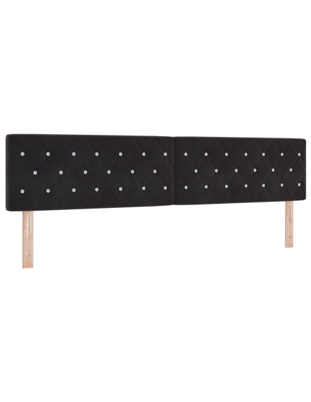 Letto a molle con testiera Nero 200 x 200 cm Velluto