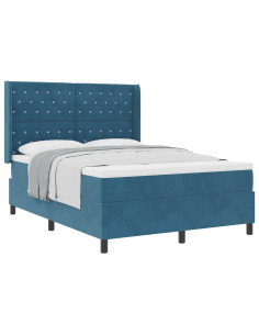 Letto a molle con materasso Blu 160 x 200 cm Velluto 2