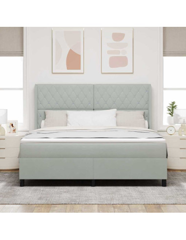 Letto a molle con materasso Grigio chiaro 180 x 200 cm Velluto